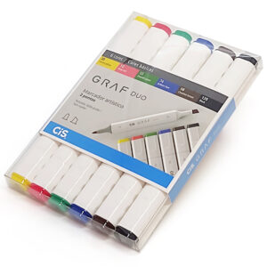 Marcador Artístico Graf Duo Duas Pontas CiS 6 Cores Básicas