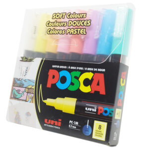 Caneta Posca Uni-ball PC-1M Soft Colors Tons Pastel 8 Cores