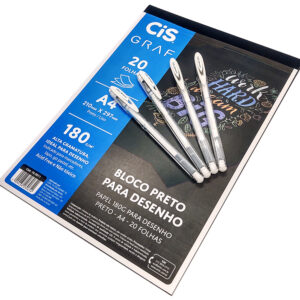 4 Canetas Gel Signo Angelic Colour Bloco Preto CiS Graf