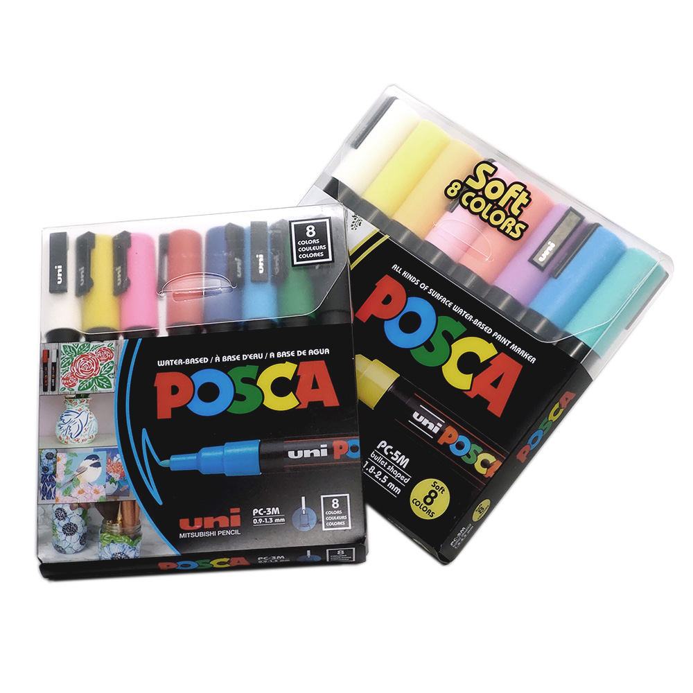 16 Canetas Posca Uni-ball PC-5M Soft Colors + PC-3M - Imagem 6