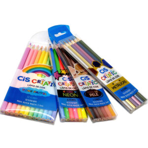 30 Lápis de Cor Criatic CiS Tons Pastel Pele Neon Metálico