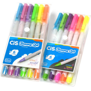 12 Canetas Jimmy Gel - 6 Cores Neon + 6 Cores Pastel
