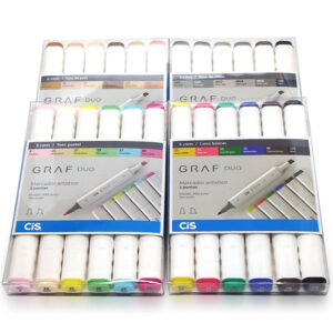 Kit 24 Marcadores Artístico Graf Duo Duas Pontas CiS