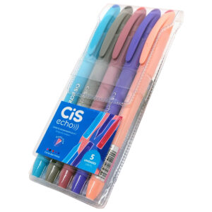 Estojo Caneta Esferográfica 0.7mm CiS ECHO - 5 Cores