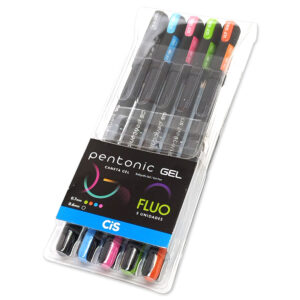 Estojo Caneta Pentonic Gel CiS - 5 Cores FLUO