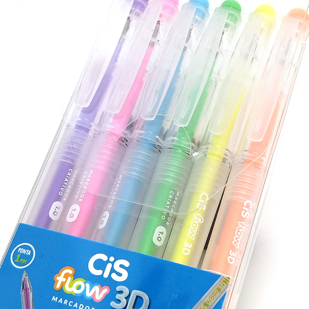 Marcador Criativo CiS Flow 3D 1.0mm - 6 Cores NEON - Imagem 4