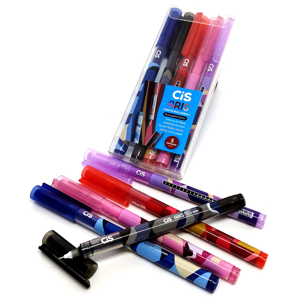Estojo Caneta Rollerball CiS ARIS 0.5mm - 5 Cores