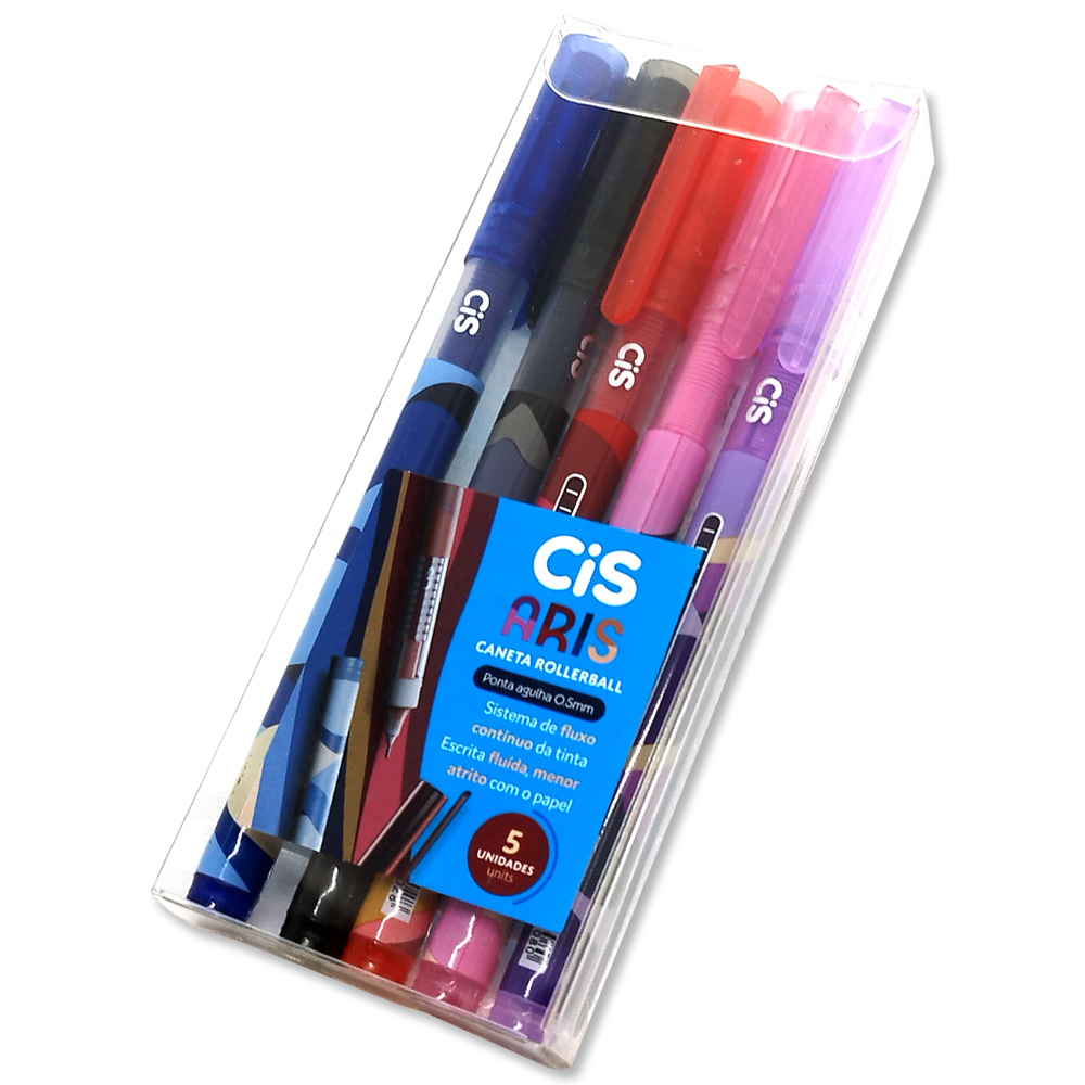 Estojo Caneta Rollerball CiS ARIS 0.5mm - 5 Cores - Imagem 2