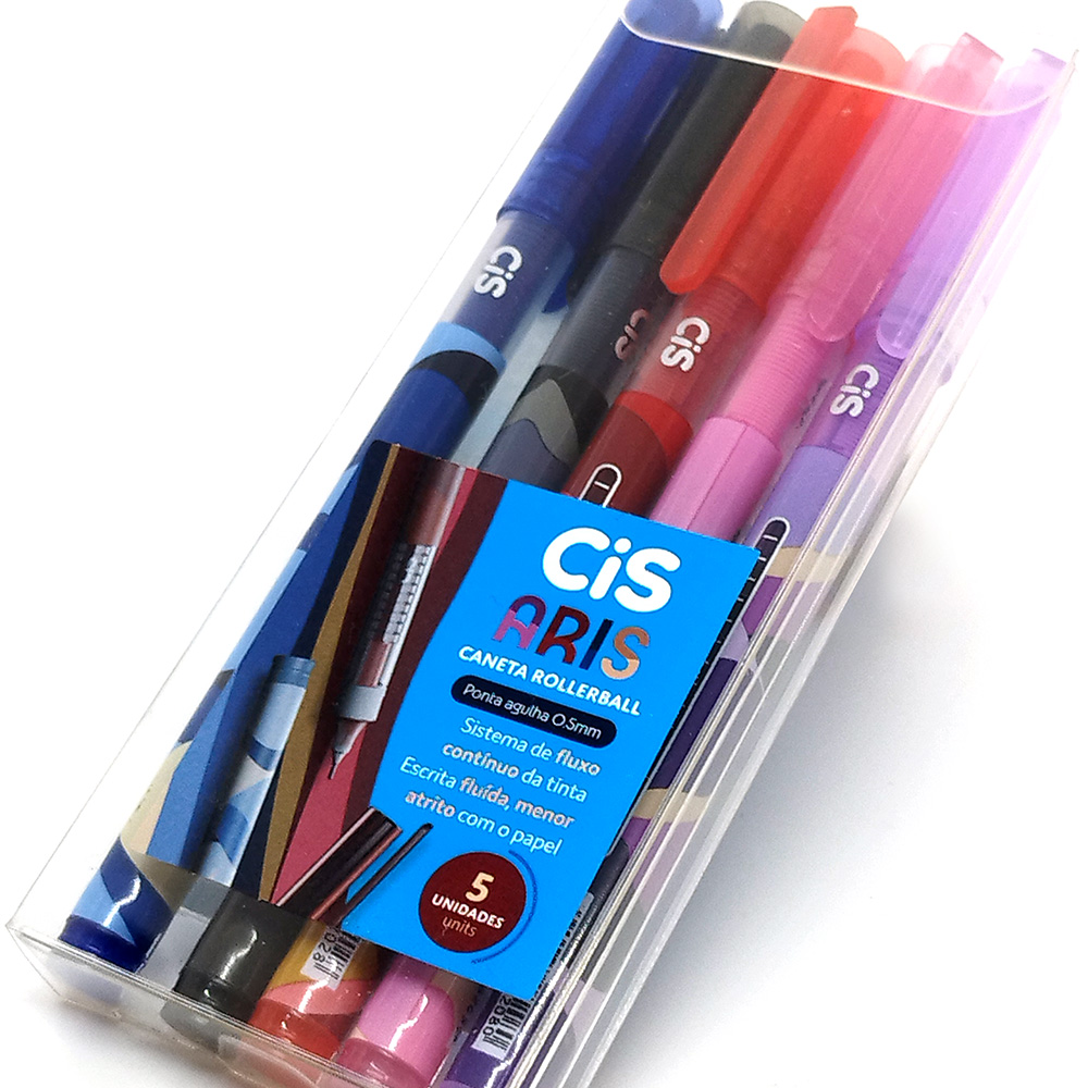 Estojo Caneta Rollerball CiS ARIS 0.5mm - 5 Cores - Imagem 3