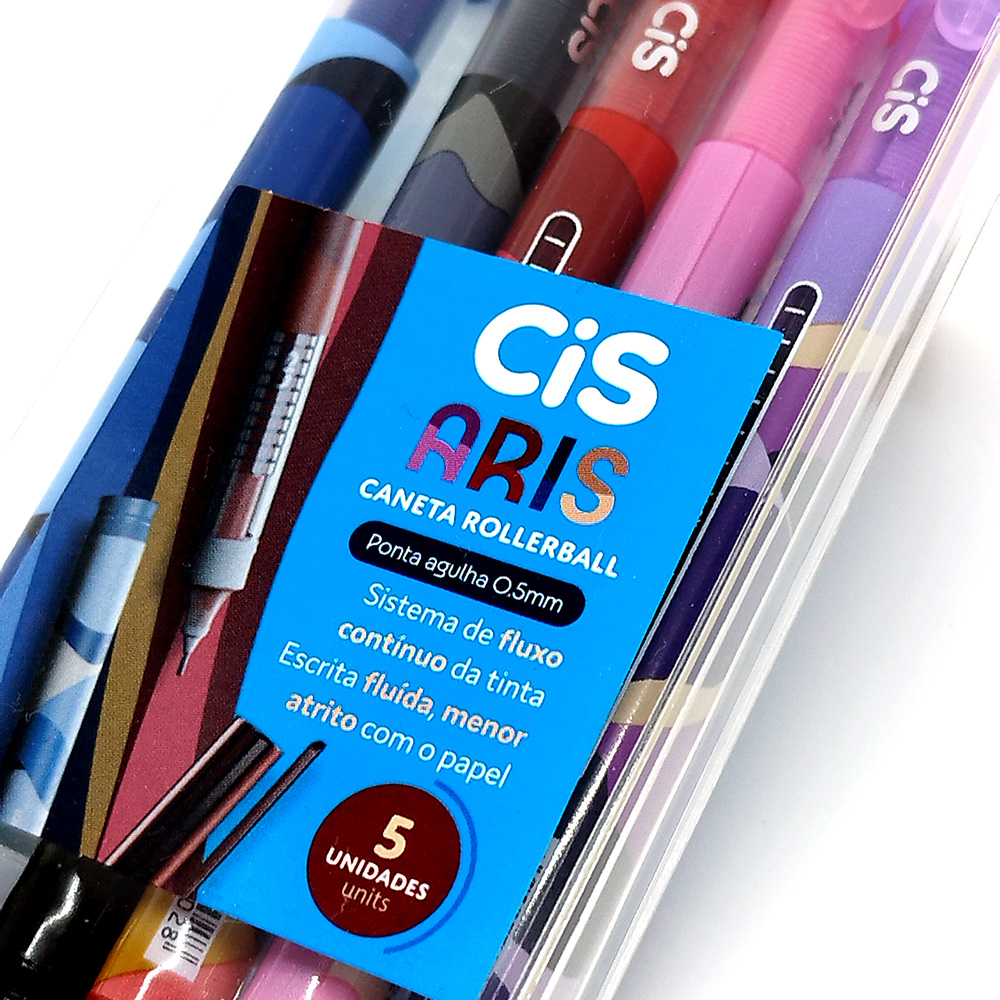 Estojo Caneta Rollerball CiS ARIS 0.5mm - 5 Cores - Imagem 4